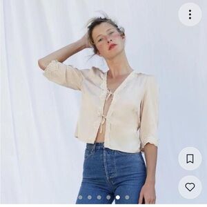 Rouje Paris lace trim blouse